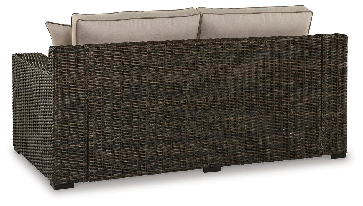 Coastline Bay Outdoor Loveseat with Cushion - Dream Home Furniture & Mattress (Waite Park, MN)