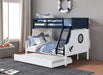 Nautia Twin/Full Bunk Bed Black & White - Dream Home Furniture & Mattress (Waite Park, MN)
