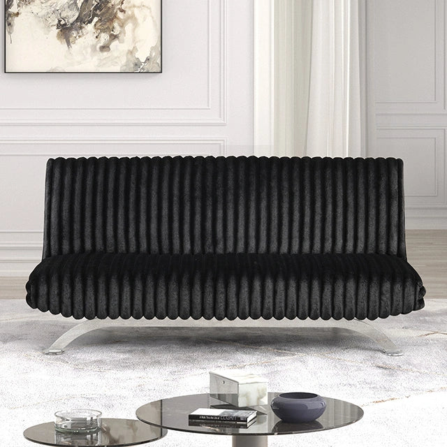 Villeneuve Futon Sofa Bed Black, Pink, & Grey - Dream Home Furniture & Mattress (Waite Park, MN)