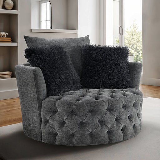 Sofi Button Tufted Swivel Chair - Dream Home Furniture & Mattress (Waite Park, MN)