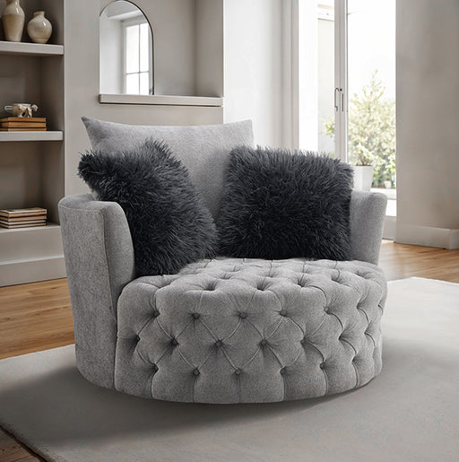 Sofi Button Tufted Swivel Chair - Dream Home Furniture & Mattress (Waite Park, MN)