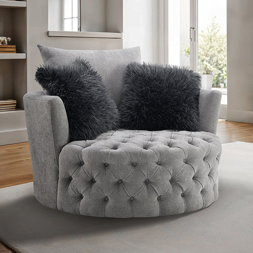 Sofi Button Tufted Swivel Chair - Dream Home Furniture & Mattress (Waite Park, MN)