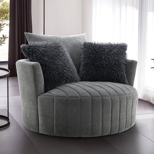 Hoople Channel Tufted Swivel Chair - Dream Home Furniture & Mattress (Waite Park, MN)