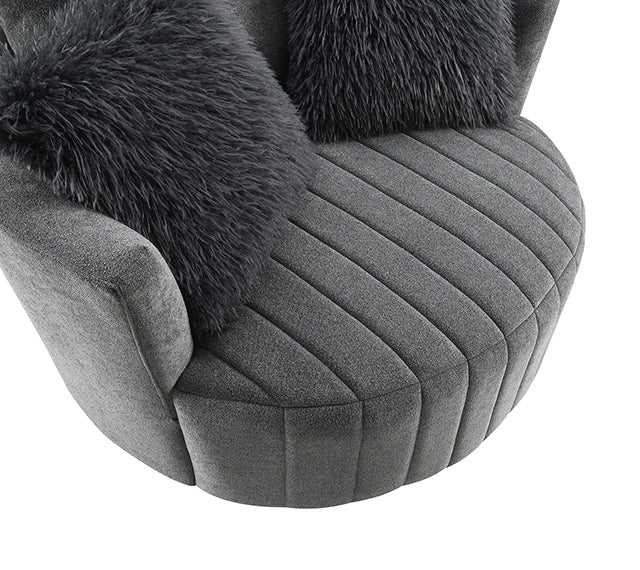 Hoople Channel Tufted Swivel Chair - Dream Home Furniture & Mattress (Waite Park, MN)