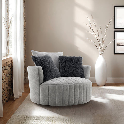 Hoople Channel Tufted Swivel Chair - Dream Home Furniture & Mattress (Waite Park, MN)