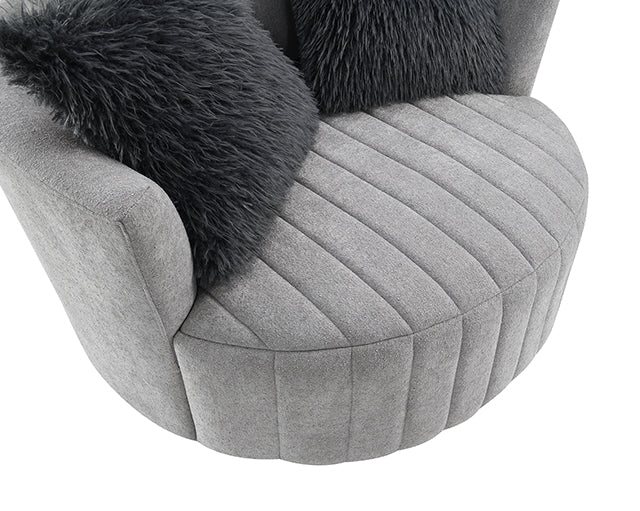 Hoople Channel Tufted Swivel Chair - Dream Home Furniture & Mattress (Waite Park, MN)