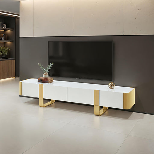 Larvik TV Stand White w/ Gold Frame - Dream Home Furniture & Mattress (Waite Park, MN)