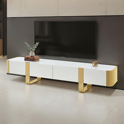 Larvik TV Stand White w/ Gold Frame - Dream Home Furniture & Mattress (Waite Park, MN)