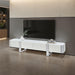 Larvik TV Stand White w/ Silver Frame - Dream Home Furniture & Mattress (Waite Park, MN)