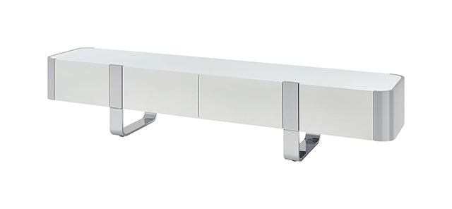 Larvik TV Stand White w/ Silver Frame - Dream Home Furniture & Mattress (Waite Park, MN)