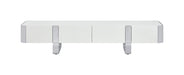 Larvik TV Stand White w/ Silver Frame - Dream Home Furniture & Mattress (Waite Park, MN)