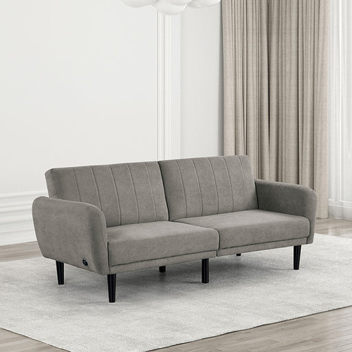 Aristide Futon Sofa Grey & Brown - Dream Home Furniture & Mattress (Waite Park, MN)