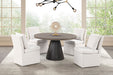 Broager 5 Pc Dining Table Set (White Caster Chairs) Rustic Oak - Dream Home Furniture & Mattress (Waite Park, MN)