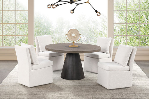 Broager 5 Pc Dining Table Set (Light Gray Swivel Chairs) - Dream Home Furniture & Mattress (Waite Park, MN)
