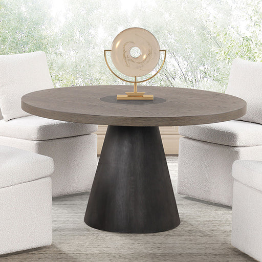 Broager 5 Pc Dining Table Set (White Caster Chairs) Rustic Oak - Dream Home Furniture & Mattress (Waite Park, MN)