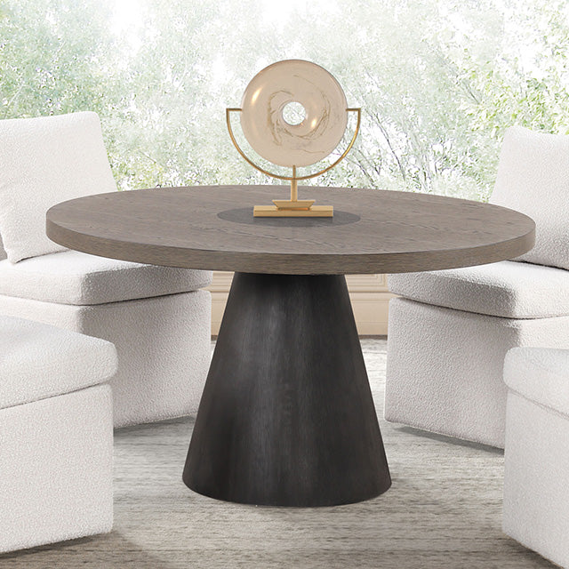 Broager 5 Pc Dining Table Set (White Caster Chairs) Rustic Oak - Dream Home Furniture & Mattress (Waite Park, MN)