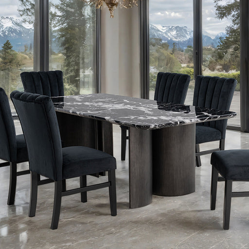 Selsey Dining Table, Black Stone Top - Dream Home Furniture & Mattress (Waite Park, MN)
