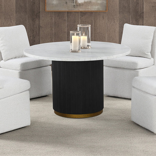 Varde Round Dining Marble Table - Dream Home Furniture & Mattress (Waite Park, MN)