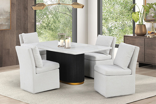 Morges 5 Pc Dining Table Set Black - Dream Home Furniture & Mattress (Waite Park, MN)