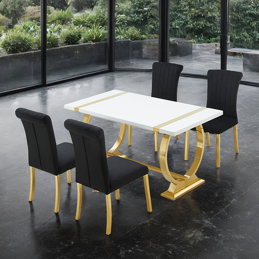 Holstebro 5 Pc 60" Dining Table Set - Dream Home Furniture & Mattress (Waite Park, MN)