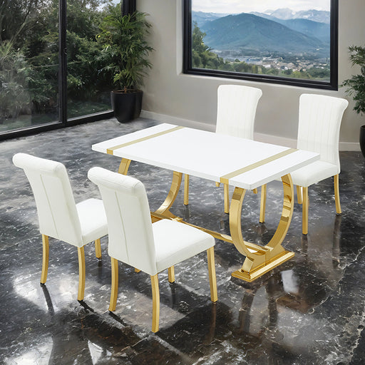 Holstebro 5 Pc 60" Dining Table Set - Dream Home Furniture & Mattress (Waite Park, MN)