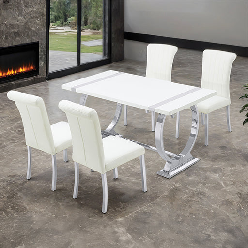 Holstebro 5 Pc 60" Dining Table Set - Dream Home Furniture & Mattress (Waite Park, MN)