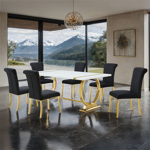 Holbaek 7 Pc 80" Dining Table Set - Dream Home Furniture & Mattress (Waite Park, MN)