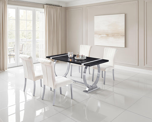 Horley 60" Dining Table, Silver Frame - Dream Home Furniture & Mattress (Waite Park, MN)