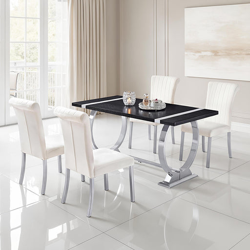 Horley 60" Dining Table, Silver Frame - Dream Home Furniture & Mattress (Waite Park, MN)