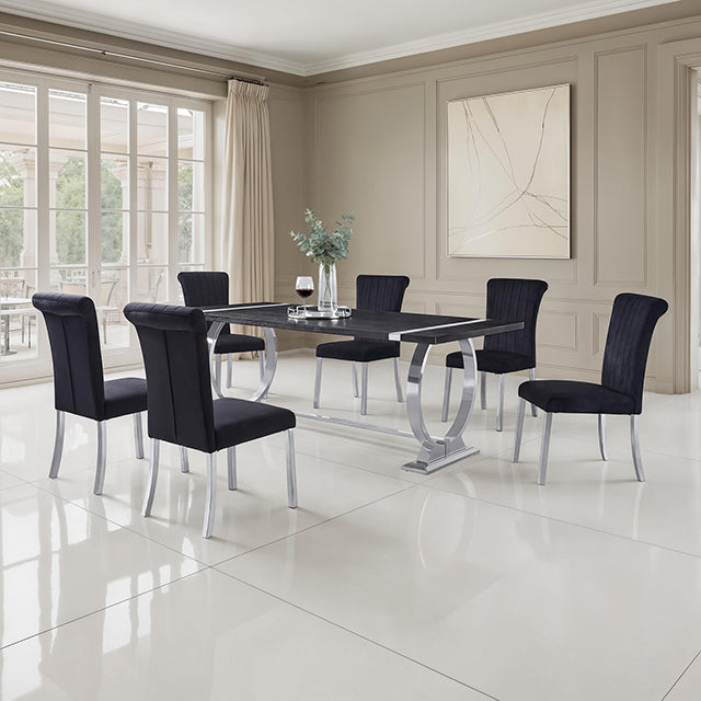 Horley 80" Dining Table, Silver Frame - Dream Home Furniture & Mattress (Waite Park, MN)