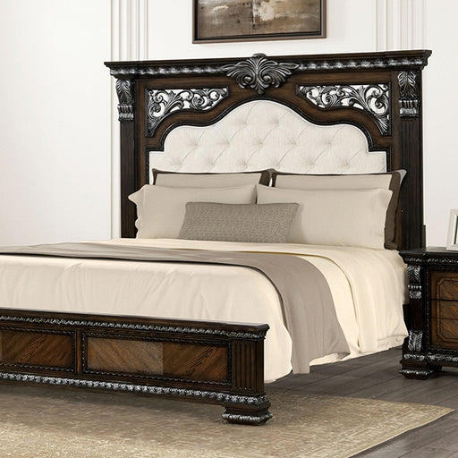 Promenade E.King & Queen Bed Brown & White - Dream Home Furniture & Mattress (Waite Park, MN)