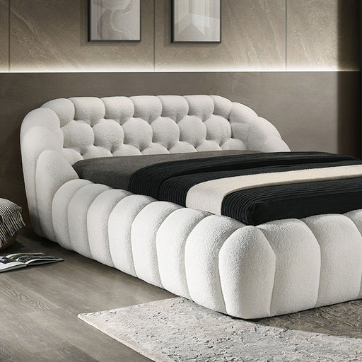 Newquay E.King & Queen Bed White, Grey, & Black - Dream Home Furniture & Mattress (Waite Park, MN)