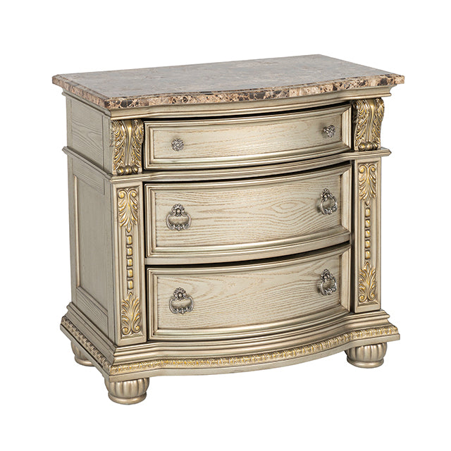 Fromberg Nightstand w/ Marble Top - Dream Home Furniture & Mattress (Waite Park, MN)