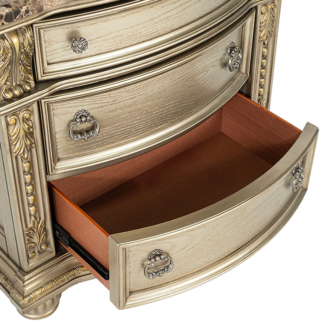 Fromberg Nightstand w/ Marble Top - Dream Home Furniture & Mattress (Waite Park, MN)