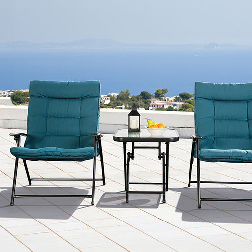 Bastia 3 Pc. Conversation Set Teal & Beige - Dream Home Furniture & Mattress (Waite Park, MN)