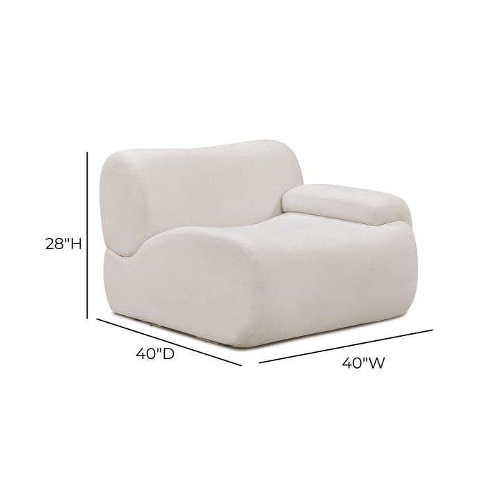 Zenith Contract-Grade Upcycled Fabric Cream Corner Chair