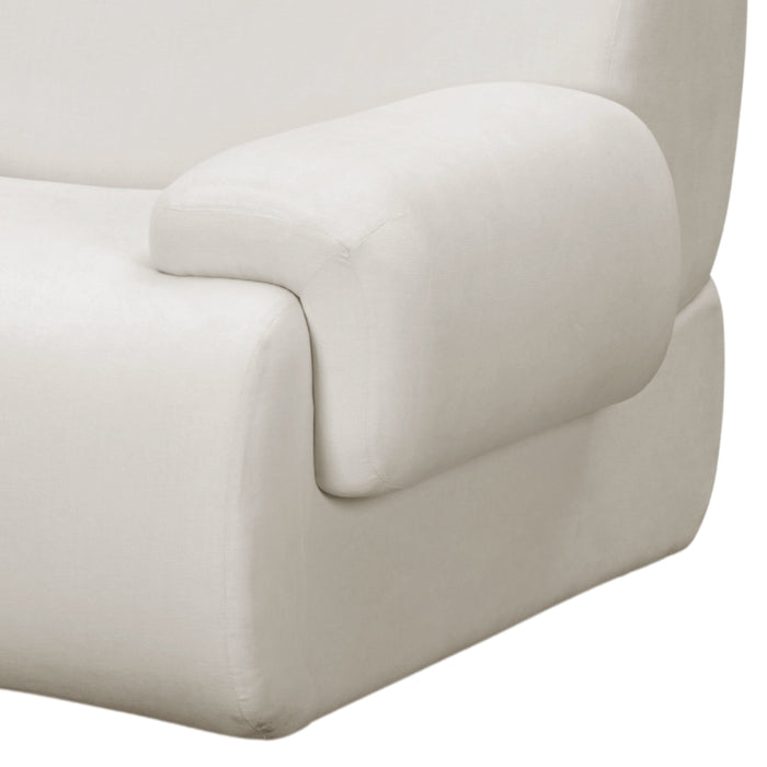 Zenith Contract-Grade Upcycled Fabric Cream Corner Chair