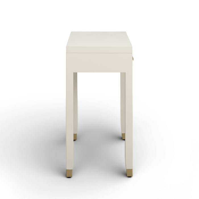 Dani 54" Cream Faux Shagreen 2-Drawer Console Table