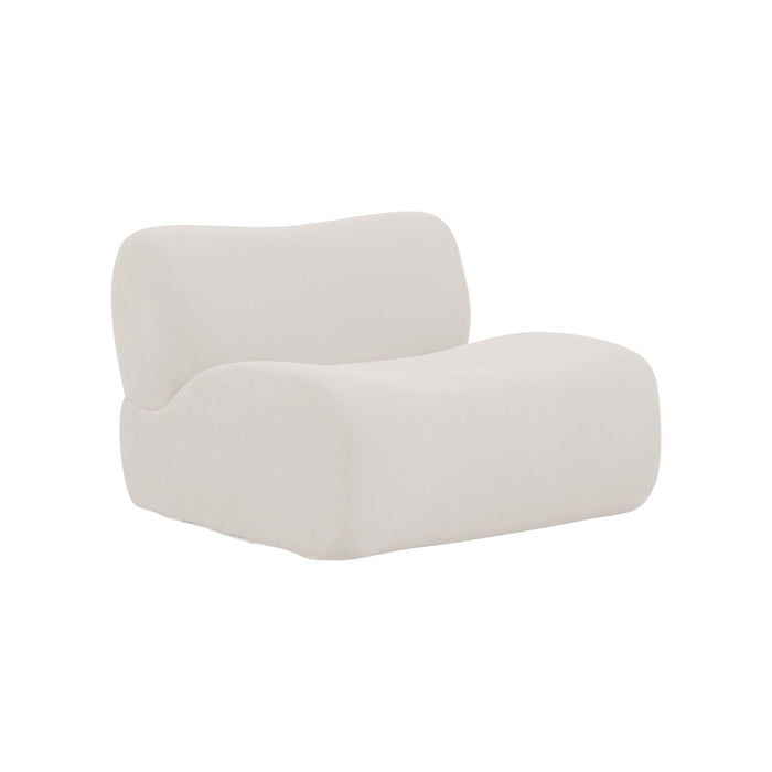Zenith Contract-Grade Upcycled Fabric Cream Armless Chair