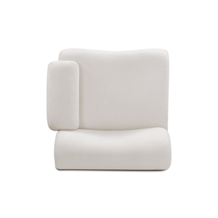 Zenith Contract-Grade Upcycled Fabric Cream Corner Chair