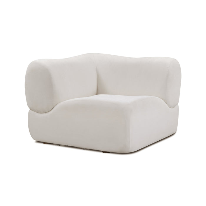 Zenith Contract-Grade Upcycled Fabric Cream Corner Wedge