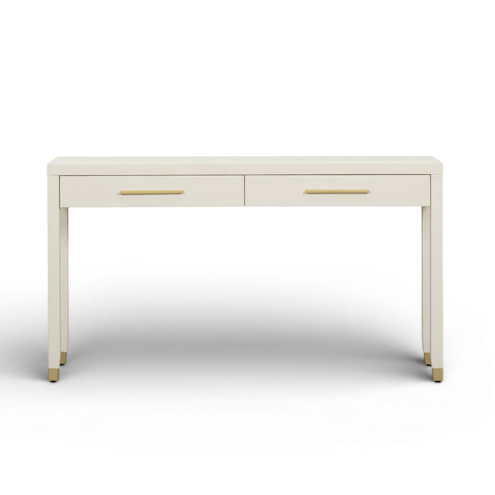 Dani 54" Cream Faux Shagreen 2-Drawer Console Table