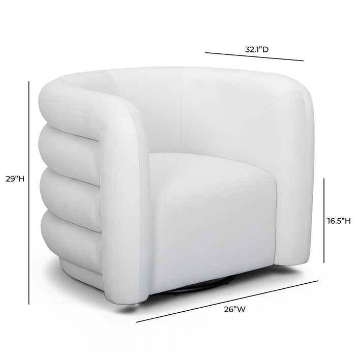 Curves Performance Velvet Swivel Accent Chair