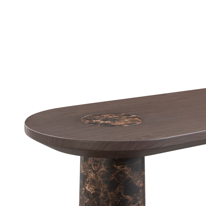 Braya 50" Faux Emperador Marble Console Table - Dream Home Furniture & Mattress (Waite Park, MN)