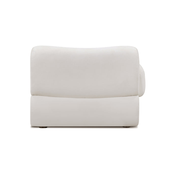 Zenith Contract-Grade Upcycled Fabric Cream Corner Chair