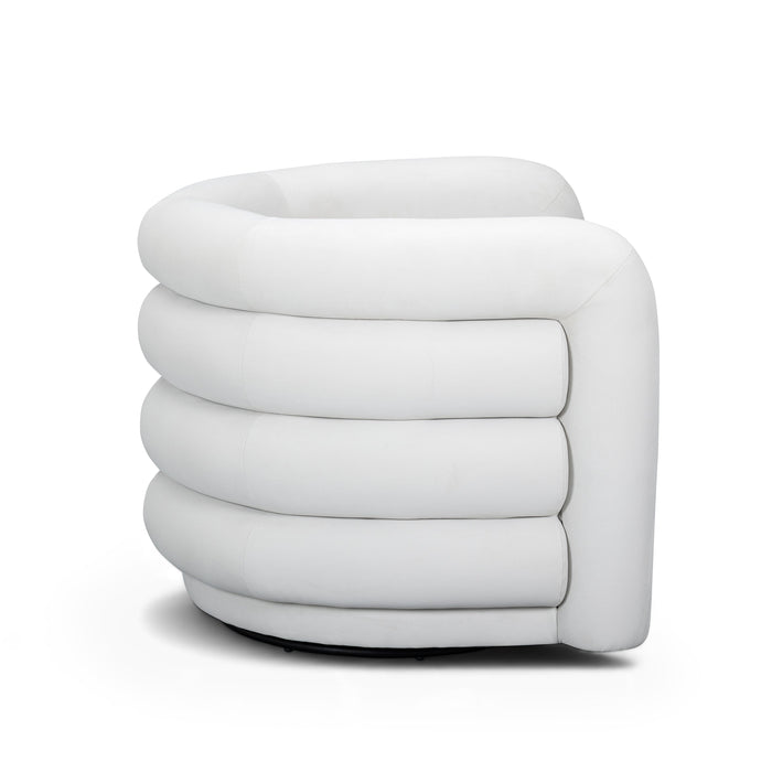 Curves Performance Velvet Swivel Accent Chair