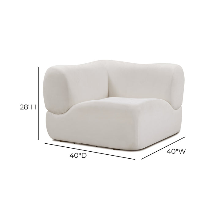 Zenith Contract-Grade Upcycled Fabric Cream Corner Wedge