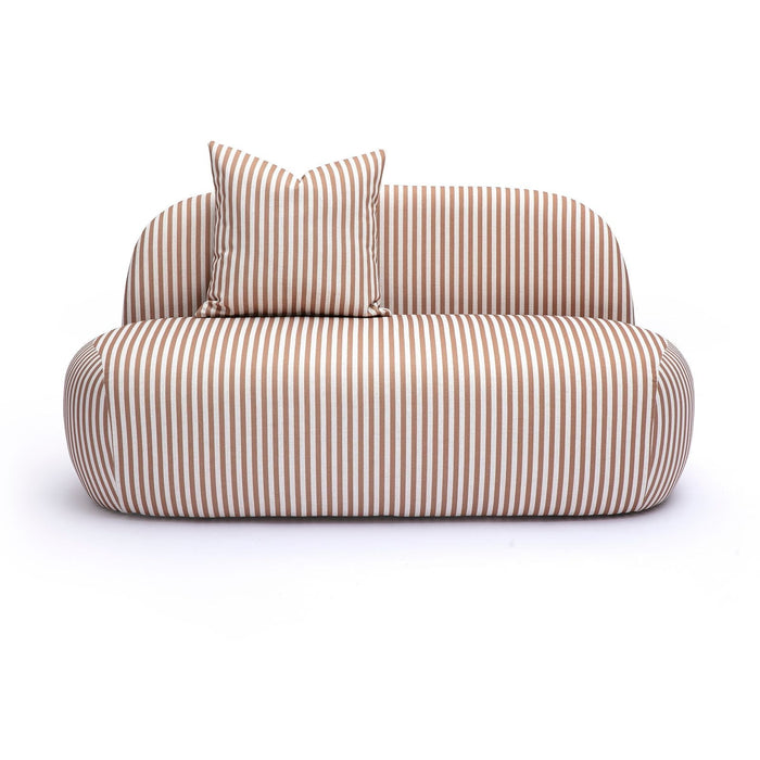 Carraway 59" Brown Striped Performance Linen Loveseat