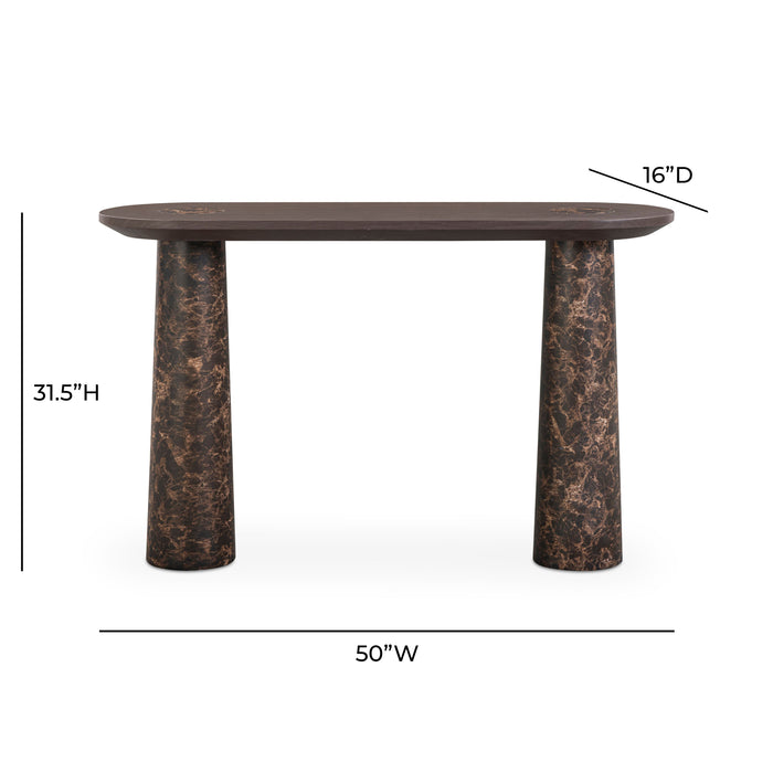 Braya 50" Faux Emperador Marble Console Table - Dream Home Furniture & Mattress (Waite Park, MN)