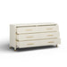 Dani 62" Cream Faux Shagreen 6-Drawer Dresser - Dream Home Furniture & Mattress (Waite Park, MN)